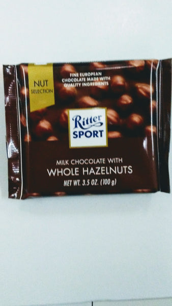 RITTER SPORT     Milk Chocolate with Whole Hazelnuts